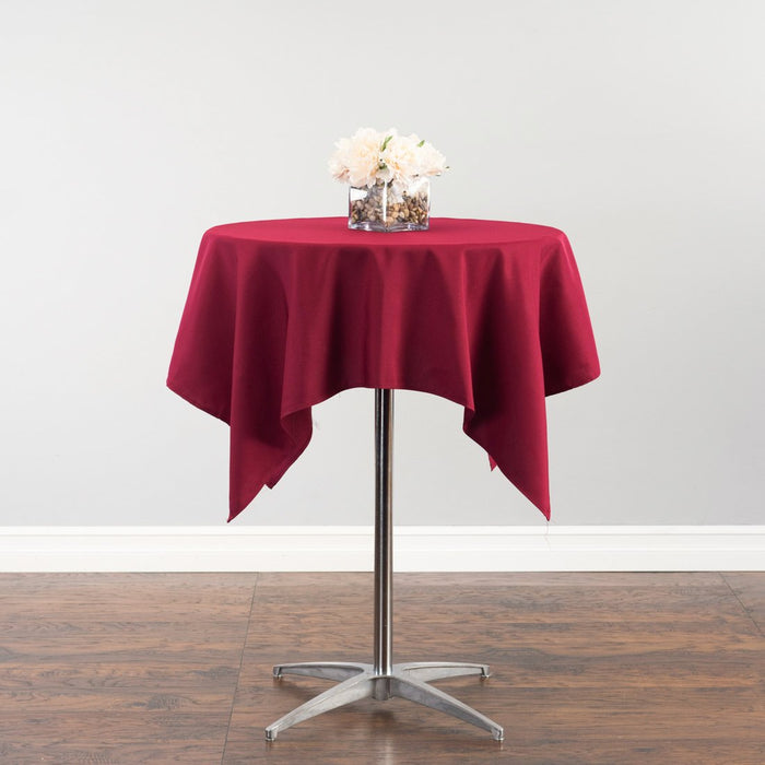 52 in. Square Cotton-Feel Tablecloth Burgundy