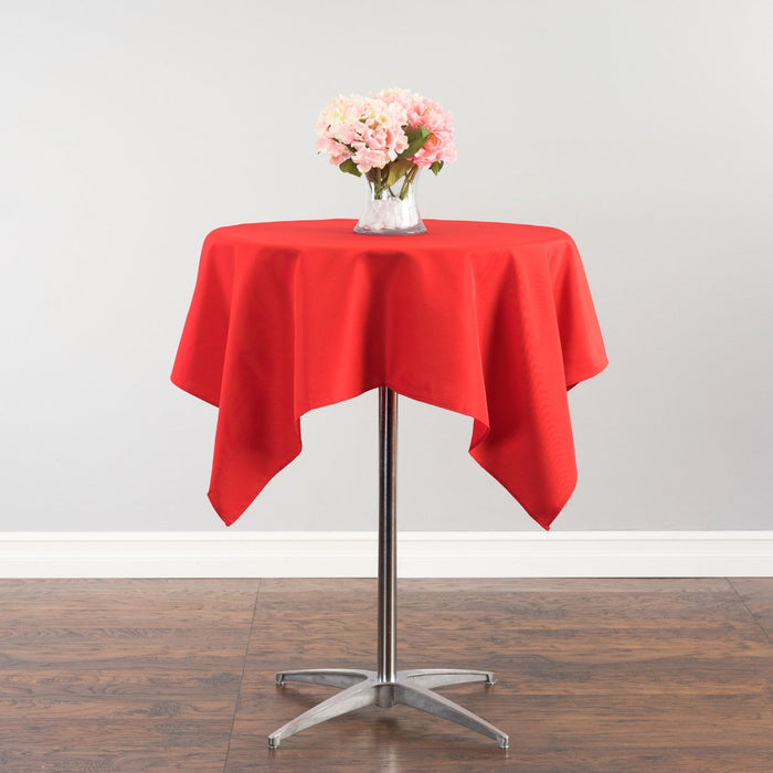 52 in. Square Cotton-Feel Tablecloth Red
