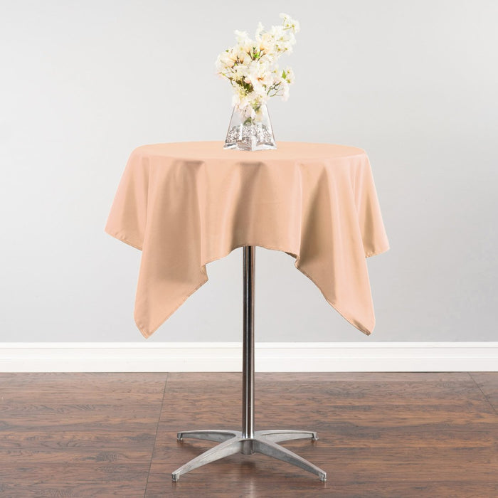 Bargain 54 In. Square Polyester Tablecloth Peach