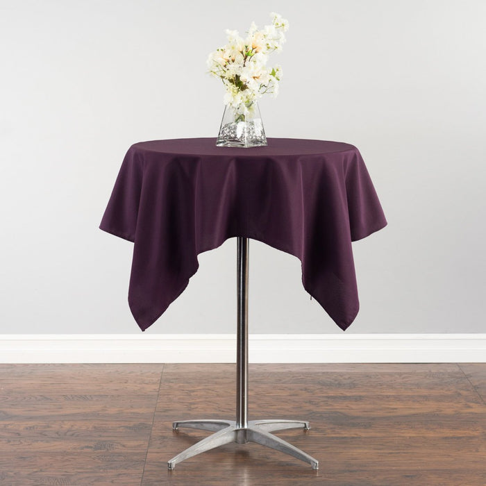 52 in. Square Cotton-Feel Tablecloth Eggplant