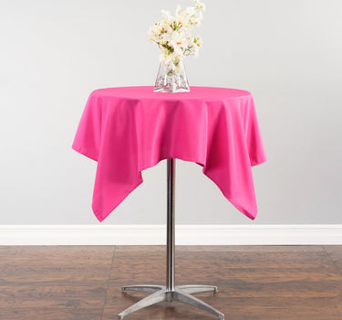 52 in. Square Cotton-Feel Tablecloth Fuchsia