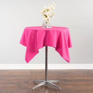 52 in. Square Cotton-Feel Tablecloth Fuchsia