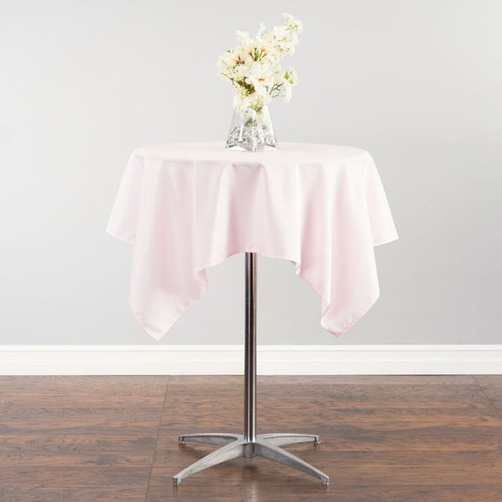 54 in. Square Polyester Tablecloth Light Pink