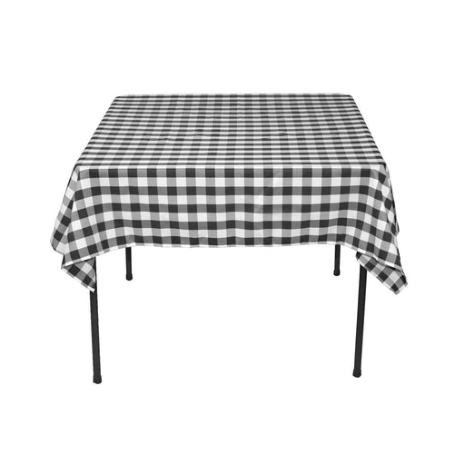 54 in. Square Polyester Tablecloth Black & White Checkered