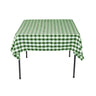54 in. Square Polyester Tablecloth Green and White Checkered