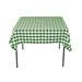 54 in. Square Polyester Tablecloth Green and White Checkered