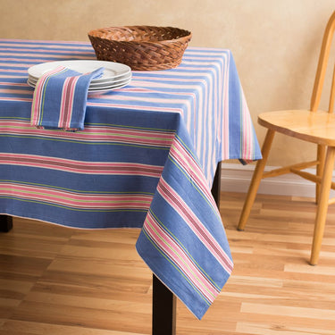 58 X 70 in. Rectangular Striped Cotton Tablecloth ( 2 Colors)