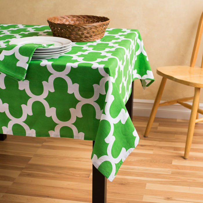 58 X 70 in. Rectangular Trellis Cotton Tablecloth (5 Colors)