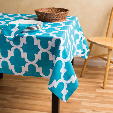 58 X 70 in. Rectangular Trellis Cotton Tablecloth (5 Colors)