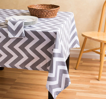 58 X 70 in. Rectangular Chevron Cotton Tablecloth (5 Colors)
