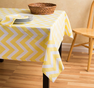 58 X 70 in. Rectangular Chevron Cotton Tablecloth (5 Colors)