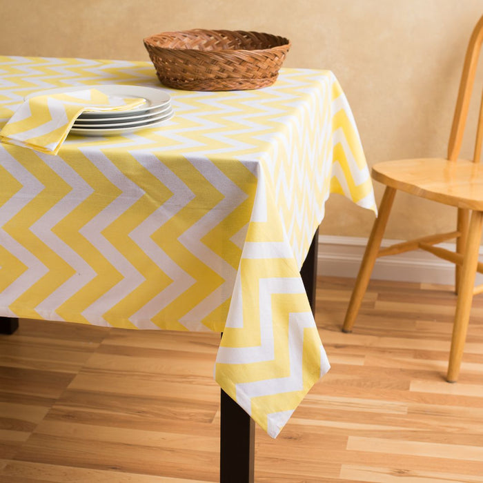 60 in. Square Chevron Cotton Tablecloth (12 Colors)