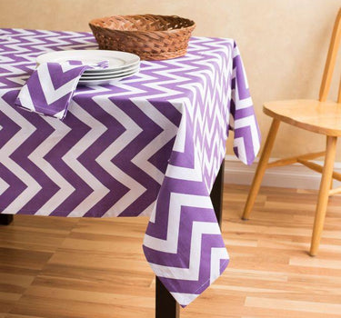 58 X 70 in. Rectangular Chevron Cotton Tablecloth (5 Colors)