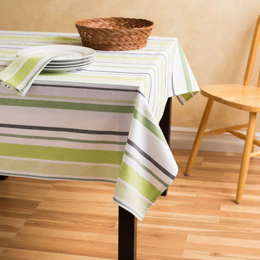 60 X 84 in. Rectangular Striped Cotton Tablecloth (3 Colors)