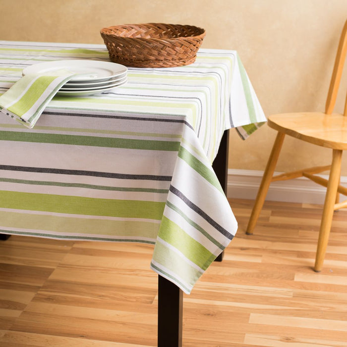 58 X 70 in. Rectangular Striped Cotton Tablecloth ( 3 Colors)