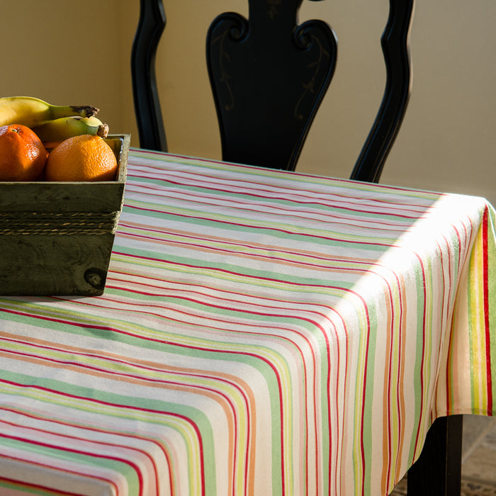 58 X 72 in. Rectangular Candy Striped Cotton Tablecloth