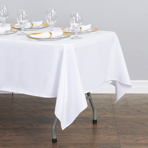 Bargain 60 X 102 In. Rectangular Polyester Tablecloth White