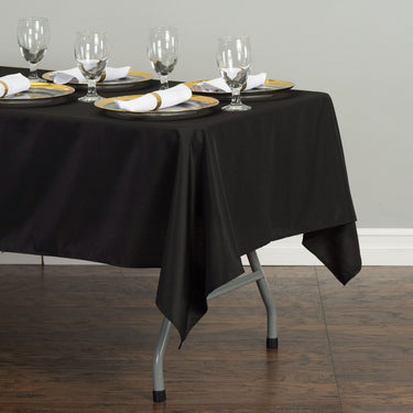 Bargain 60 X 102 in. Rectangular Polyester Tablecloth Black