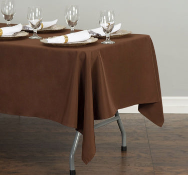 60 x 102 in. Rectangular Polyester Tablecloth Chocolate