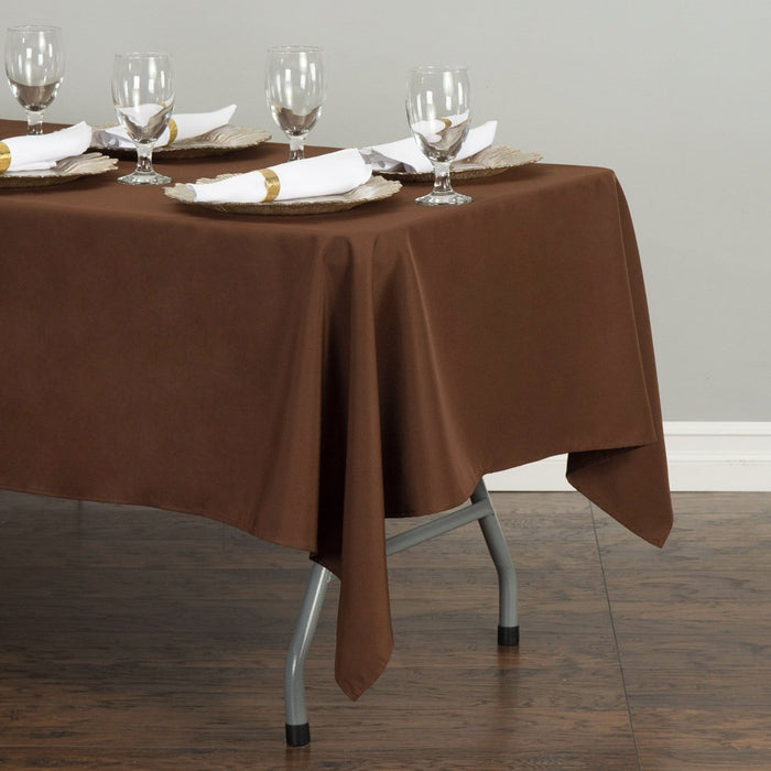 60 x 102 in. Rectangular Polyester Tablecloth Chocolate