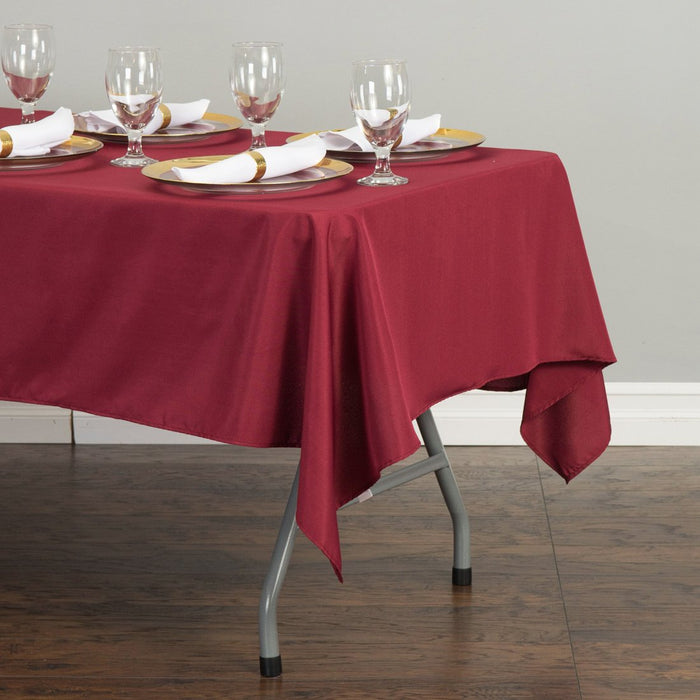 60 x 102 in. Rectangular Polyester Tablecloth Burgundy