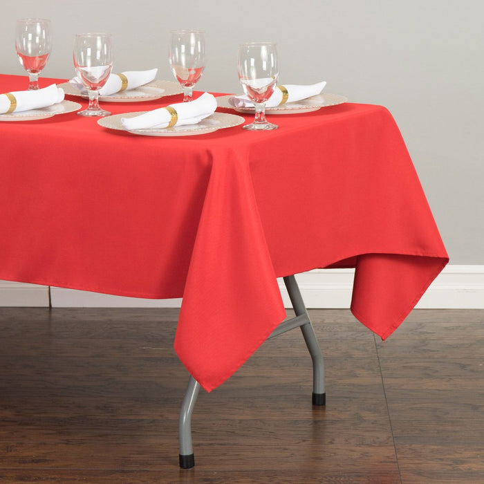 52 X 112 in. Rectangular Cotton-Feel Tablecloth Red