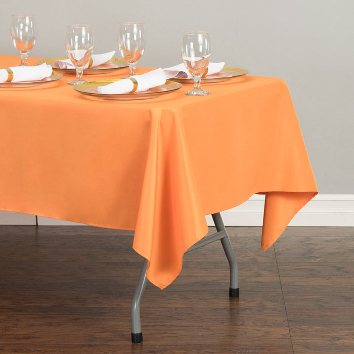 Bargain 60 X 102 In. Rectangular Polyester Tablecloth Orange