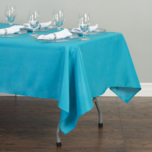 52 X 112 in. Rectangular Cotton-Feel Tablecloth Turquoise
