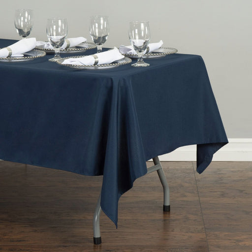 Bargain 60 X 102 In. Rectangular Polyester Tablecloth Navy Blue