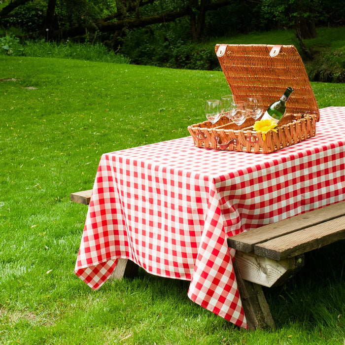 Bargain 60 X 102 In. Rectangular Tablecloth Red & White Checkered