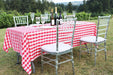 60 X 102 in. Rectangular Tablecloth Red & White Checkered