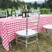 60 X 102 in. Rectangular Tablecloth Red & White Checkered