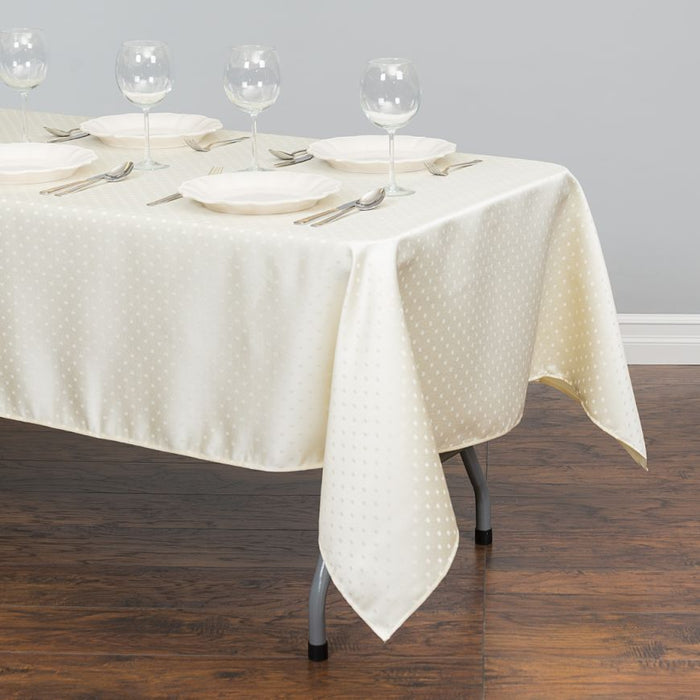 70 x 120 in. Rectangular Square-point Damask Tablecloth (3 Colors)