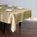 60 x 102 in. Rectangular Satin Tablecloth Gold