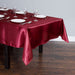 60 x 102 in. Rectangular Satin Tablecloth Burgundy
