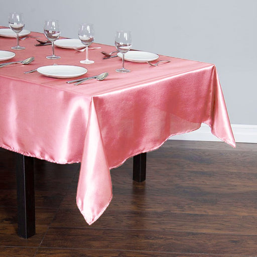 60 x 102 in. Rectangular Satin Tablecloth Strawberry Ice