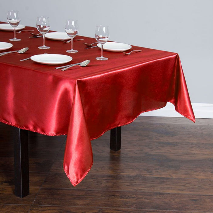 60 x 102 in. Rectangular Satin Tablecloth Red