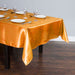 60 x 102 in. Rectangular Satin Tablecloth Orange