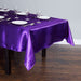 60 x 102 in. Rectangular Satin Tablecloth Purple