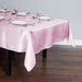 60 x 102 in. Rectangular Satin Tablecloth Light Pink