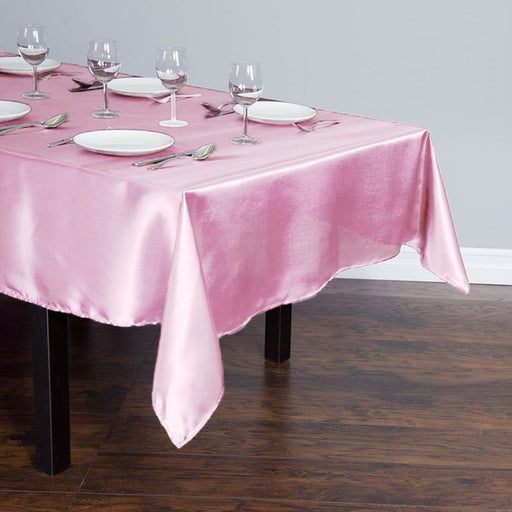 60 x 102 in. Rectangular Satin Tablecloth Pink