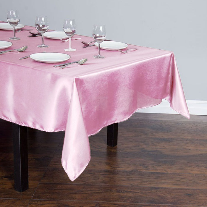 60 x 102 in. Rectangular Satin Tablecloth Pink