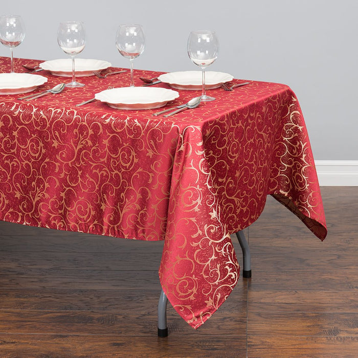 60 X 102 in. Rectangular Jacquard Scrollwork Tablecloth Royal Blue