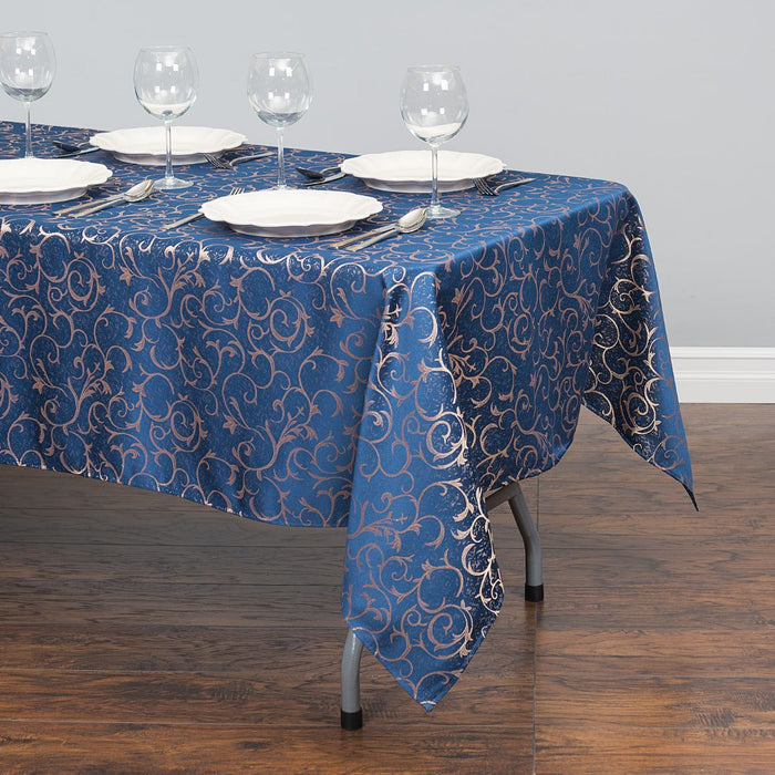 60 X 102 in. Rectangular Jacquard Scrollwork Tablecloth (5 Colors)