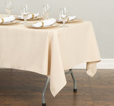 Bargain 60 X 126 in. Rectangular Polyester Tablecloth Beige