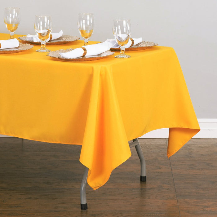 Bargain 60 X 126 In. Rectangular Polyester Tablecloth Gold