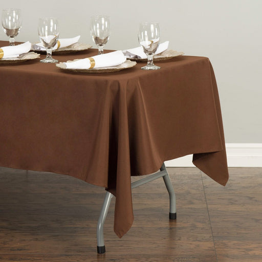 60 x 126 in. Rectangular Polyester Tablecloth Chocolate