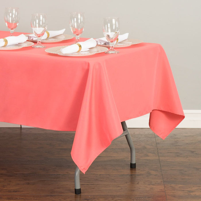 60 X 126 in. Rectangular Polyester Tablecloth Coral