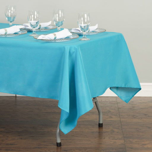 Bargain 60 X 126 In. Rectangular Polyester Tablecloth Turquoise