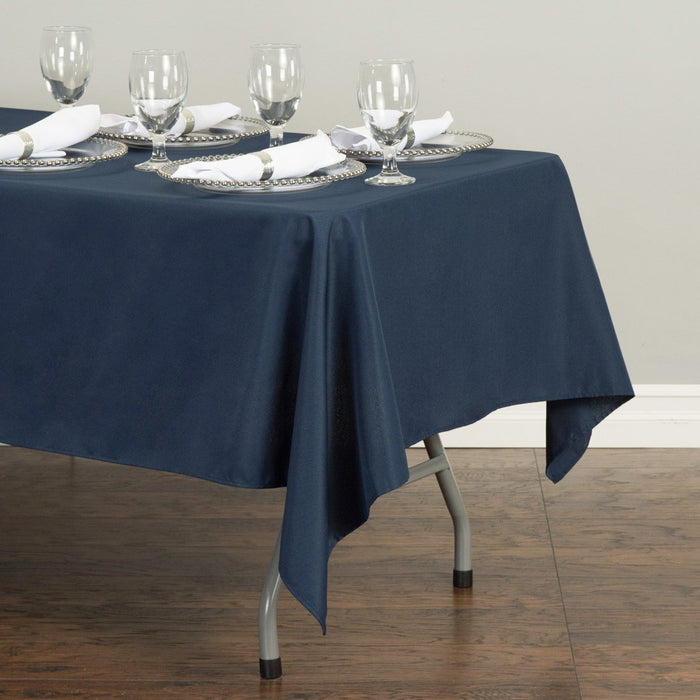 60 x 126 in. Rectangular Polyester Tablecloth Navy Blue